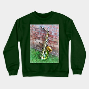 Music - Saxophone Against Brick Crewneck Sweatshirt